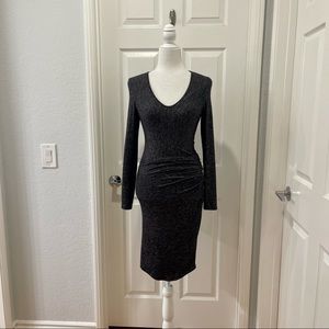 Riller & Fount Tippy Mini Bodycon Ruched Long Sleeve Dress Size S